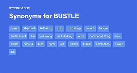 What is another word for bustling